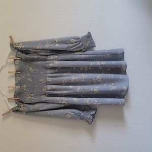 Missguided Off the Shoulder Blue Floral Dress